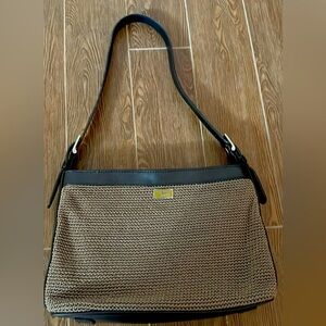The Sak Black and Tan Shoulder Bag with Textured Fabric